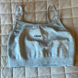 Grey gym shark sports bra